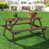 Outdoor Wooden Picnic Table Bench Furniture Set Garden Patio Pub Chair 6 8 Seats