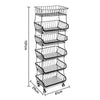 2/3/4/6 Tier Fruit Trolly Basket Rack Kitchen Storage Vegetable cart With Wheels