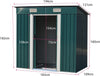 Garden Storage Shed Metal Outdoor Box w/ Base for Backyard Bike Tool 4ft-10ft