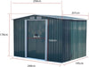 Garden Storage Shed Metal Outdoor Box w/ Base for Backyard Bike Tool 4ft-10ft