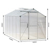 Greenhouse Garden Shed Polycarbonate Walk-In Aluminium Grow House Slid Door Base