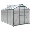 Clear Polycarbonate Greenhouse Aluminium Frame Garden Plants Grow w/Slide Door