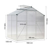 Greenhouse Garden Shed Polycarbonate Walk-In Aluminium Grow House Slid Door Base