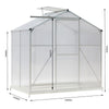 Polycarbonate Outdoor Garden Patio Greenhouse Clear Walk-In Aluminium Metal Shed