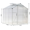 Greenhouse Garden Shed Polycarbonate Walk-In Aluminium Grow House Slid Door Base