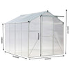 Greenhouse Garden Shed Polycarbonate Walk-In Aluminium Grow House Slid Door Base