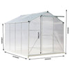Polycarbonate Outdoor Garden Patio Greenhouse Clear Walk-In Aluminium Metal Shed