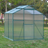 4x6/6x6/8x6/10x6FT Walk-In Greenhouse Aluminium Frame / Polycarb Panel Silver