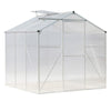 4x6/6x6/8x6/10x6FT Walk-In Greenhouse Aluminium Frame / Polycarb Panel Silver