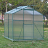 4x6/6x6/8x6/10x6FT Walk-In Greenhouse Aluminium Frame / Polycarb Panel Silver