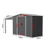 Breeins Metal Garden Shed 8x8ft 10x8ft Tool Shed Extended Shelter & Inside Shelf