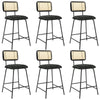 1/2/4/6x Bar Stool Breakfast Kitchen Pub Counter Chair with Backrest Footrest
