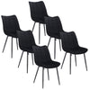 2/4/6x Dining Chairs Velvet Padded Chairs w/ Backrest for Lounge Kitchen Counter