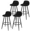 1/2/4/6x Kitchen Bar Stool Samt Padded Pub Chair w/ Backrest High Counter Stool