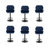 1/2/4/6x Bar Stool Swivel Gas Lift Adjustable Height Barstool with Velvet Padded