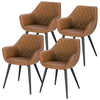 1/2/4/6x Dining Chair Faux Leather Padded Seat Armchair Kitchen Reception Chair