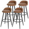 1/2/4/6x Bar Stool Faux Leather Breakfast Kitchen Bar Chair w/ Backrest Footrest