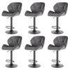 1/2/4/6x Bar Stool Swivel Gas Lift Adjustable Height Barstool with Velvet Padded