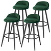 1/2/4/6x Bar Stool Velvet Padded Seat Chair Breakfast High Counter Barstool Pub