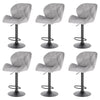 1/2/4/6x Bar Stool Swivel Gas Lift Adjustable Height Barstool with Velvet Padded