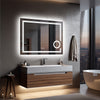 Large LED Bathroom Mirror Bath Backlit Anti-Fog Mirror 3X Magnifier Light Change