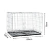 Pet Dog Crate Folding Metal Wire Cage 2 Door Indoor Outdoor Puppy Training Cages