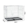 Pet Dog Crate Folding Metal Wire Cage 2 Door Indoor Outdoor Puppy Training Cages