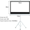 Projector Screen Tripod Hd 16:9 Mobile Projection Meeting Conference Home Cinema