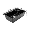 Top mount Kitchen Sink Quartz Washing Bowl Basin Prep Hole Strainer Drainer Unit