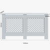 Radiator Cover MDF Wood Cross Pattern Grill Wall Cabinet Traditional Furniture