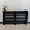 RADIATOR COVER Wall Cabinet MDF Wood Black Horizontal Line Grill Shelf Cabinet