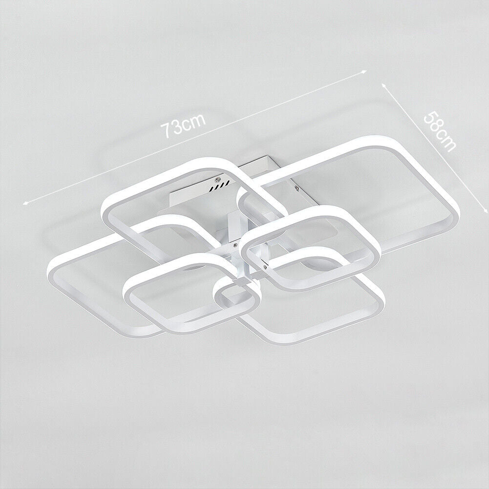 Square/Ring LED Ceiling Lamp Dimmable Light Chandelier Fixture Living Bedroom