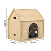 Large Wood Dog Kennel House Cage Crate In/Outdoor Shelter Pet Hutches Iron Door