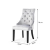 Set of 2 Velvet Upholstered Dining Chairs Wing Back Armchair Dining Room Kitchen