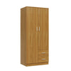 2 Door 2 Drawer Wardrobe with Shelf Hanging Rail Clothes Storage Cupboards Unit