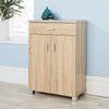 Venetia 2 Door 1 Drawer Wooden Oak Shoe Storage Cabinet Rack Stand Cupboard