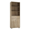 5 Tier Wooden Free Standing Display Cabinet Bookcase Wide Shelves Drawer Storage