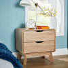 2 Drawer Bedside Scandi Legs Home Bedroom Furniture Nightstand Lamp Side Table