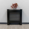 RADIATOR COVER Wall Cabinet MDF Wood Black Horizontal Line Grill Shelf Cabinet