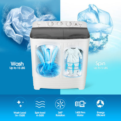 4.5KG/8.5KG Portable Washing Machine Compact Mini Laundry Washer Spin Dryer Dorm