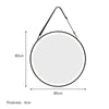Round Circle LED Light Up Bathroom Wall Mirror with Dimmable Lights Black Strap