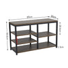 Industrial Shoe Bench Vintage Hallway Rustic Metal Wood Storage Tier Shelf Rack