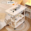 Simple Adjustable Laptop Desk w/ Wheels Movable Bedside Computer Table Portable