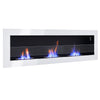 Bio Ethanol Fireplace Fire Burner Wall Mounted / Insert Heater 140x40 with Glass