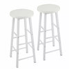 2 x Bar Stools Retro Breakfast Kitchen Bar High Chairs MDF Seat Metal Legs