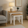 Nest of Tables Set Solid Pine Wood Side End Living Room Sofa Occasional Table