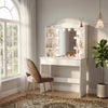 Dressing Table With Mirror Storage Makeup Desk Vanity Table Led Lights Bedroom