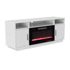 Living Room TV Stand with Electric Fireplace Fire LED Flame Heating Cabinet Unit