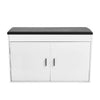 Wooden Ottoman Shoes Storage Rack Bench Padded PU Seat Cabinet Cupboard Stand UK