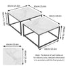 Set of 2 Nesting Tables Coffee Side End Stackable Nightstand Display Storage